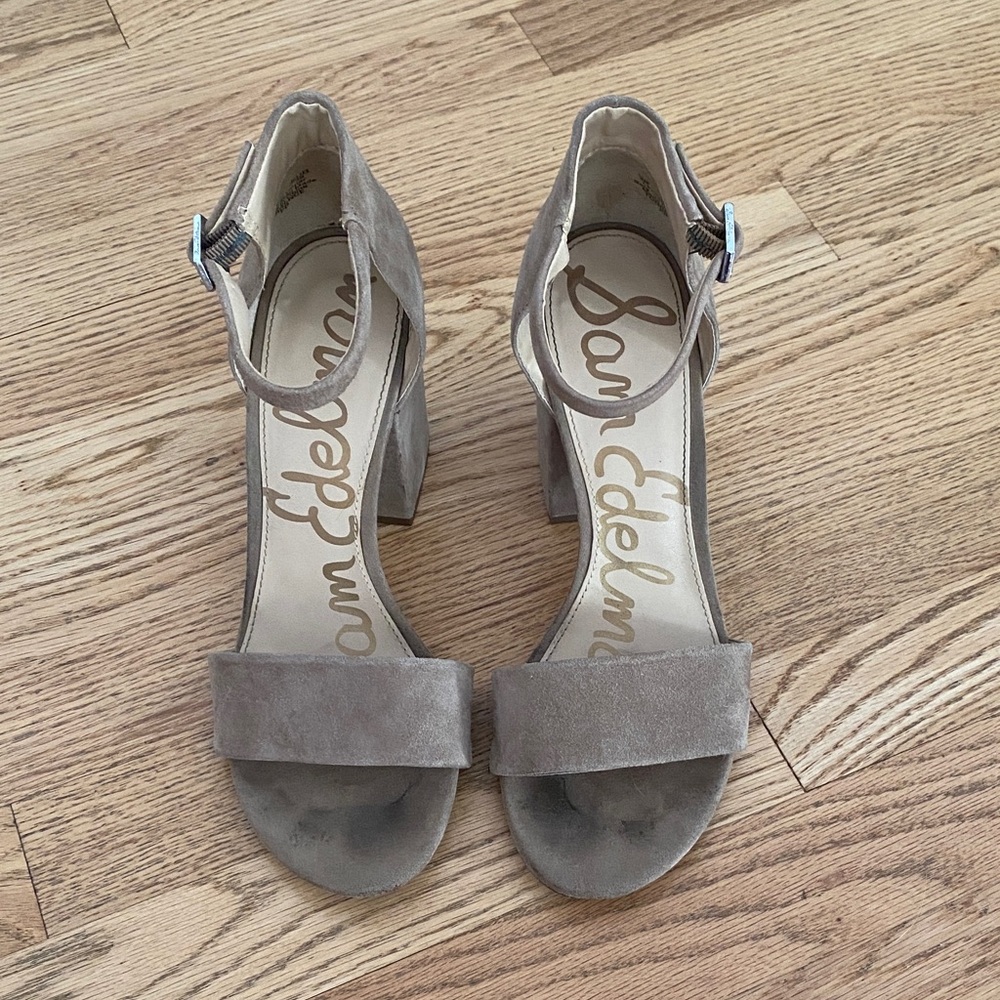 Sam Edelman Taupe Block Heel Sandals